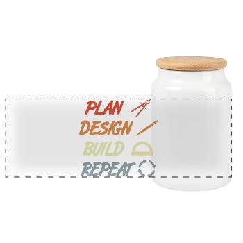 Architects schedule - Panoramic Cookie Jar with Wooden Lid - white - Front