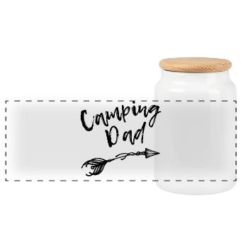 Hikers Campers Holidays Camping Statement Nature - Panoramic Cookie Jar with Wooden Lid - white - Front