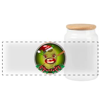 FLÉCHETTES DE NOËL - Boîte à biscuits avec couvercle en bois - blanc - Devant