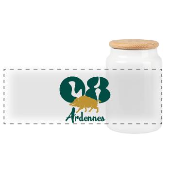 Ardennen - Panorama Keksdose mit Holzdeckel - Weiß - Vorne
