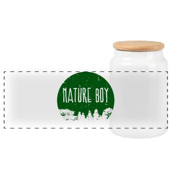 Natur Camper Camping Berge Campingplatz Statement - Panorama Keksdose mit Holzdeckel - Weiß - Vorne