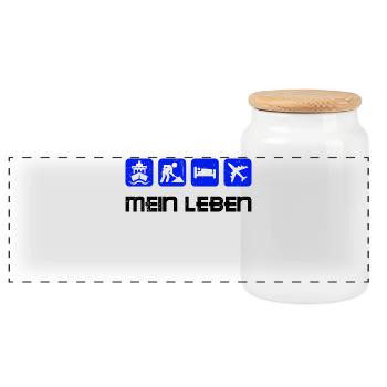 Job Statement Arbeiter Angestellter Arbeit - Panorama Keksdose mit Holzdeckel - Weiß - Vorne