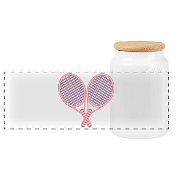 RAQUETTES DE TENNIS - COUPLES DE TENNIS - Boîte à biscuits avec couvercle en bois - blanc - Devant