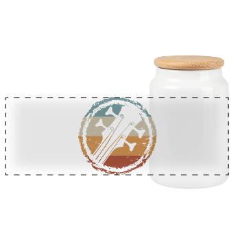 Sunset Guitar Circle - Panorama Keksdose mit Holzdeckel - Weiß - Vorne