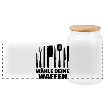 Chefkoch Job Geld Verdienen Karriere Statement - Panorama Keksdose mit Holzdeckel - Weiß - Vorne