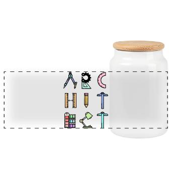 Profession d’architecte disant Job Career Supervisor - Boîte à biscuits avec couvercle en bois - blanc - Devant