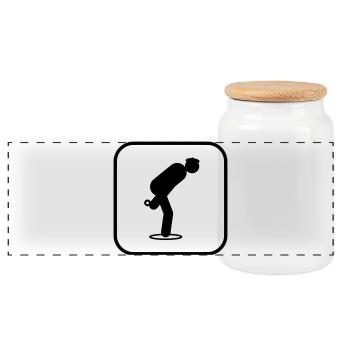 Symbole sportif de pétanque - Boîte à biscuits avec couvercle en bois - blanc - Devant