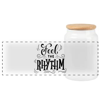 Ressentez le rythme - Boîte à biscuits avec couvercle en bois - blanc - Devant