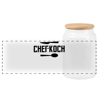 Chef Disant Emploi Gagner De L’argent Carrière - Boîte à biscuits avec couvercle en bois - blanc - Devant