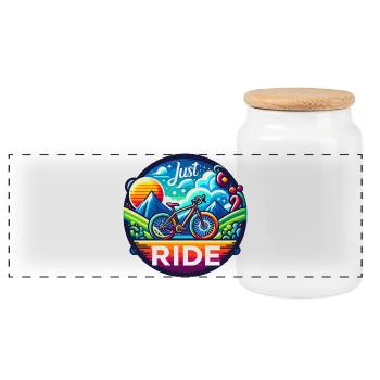 Juste Rouler - Vélo de route, Gravel en couleurs v - Boîte à biscuits avec couvercle en bois - blanc - Devant