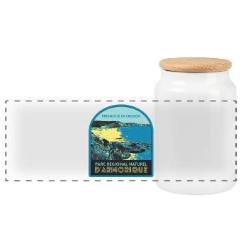 Armorique Park, Crozon Peninsula: Coastal Nature - Panoramic Cookie Jar with Wooden Lid - white - Front