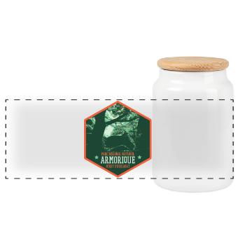 Huelgoat Forest in Armorica: Mystical Nature - Panoramic Cookie Jar with Wooden Lid - white - Front