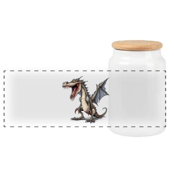 T-shirt Laughing Dragon Fantasy RPG - Boîte à biscuits avec couvercle en bois - blanc - Devant