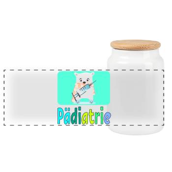 Pädiatrie Kinderkrankenhaus - Arztpraxis - Panorama Keksdose mit Holzdeckel - Weiß - Vorne