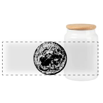 Kreis | Kunst | Mond | True Moon Love - Panorama Keksdose mit Holzdeckel - Weiß - Vorne