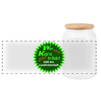 Grain , Party , Wheat Grain ,Agriculture (25) - Panoramic Cookie Jar with Wooden Lid - white - Front