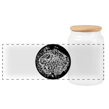 Circle | Art | Moon | True Moon Love - Panoramic Cookie Jar with Wooden Lid - white - Front