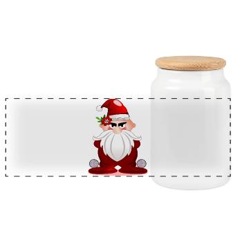 Weihnachten OPA - BOULE PETANQUE BOCCIA - Panorama Keksdose mit Holzdeckel - Weiß - Vorne