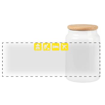 Worker Earn Money Job Work Statement - Panoramic Cookie Jar with Wooden Lid - white - Front
