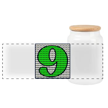 9e anniversaire d’hiver - NUMÉRO NEUF - Boîte à biscuits avec couvercle en bois - blanc - Devant
