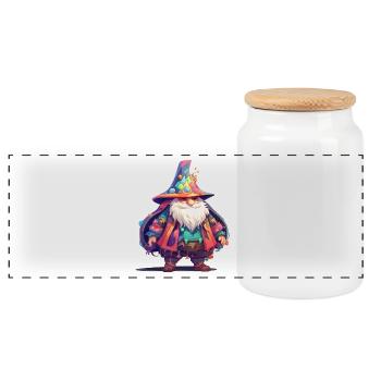 Petite Magicienne Fantasy Drôle Haut de Couleur Drôle - Boîte à biscuits avec couvercle en bois - blanc - Devant