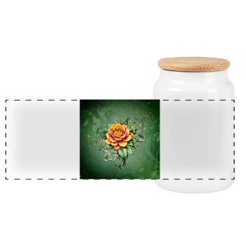 La beauté d’une rose élégante en fleurs - Boîte à biscuits avec couvercle en bois - blanc - Devant