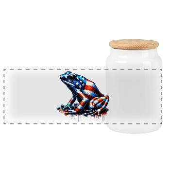 Pfeilgiftfrosch Frosch USA Kröte - Panorama Keksdose mit Holzdeckel - Weiß - Vorne