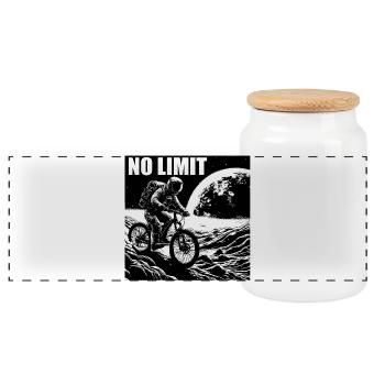 NO LIMIT - Panoramic Cookie Jar with Wooden Lid - white - Front