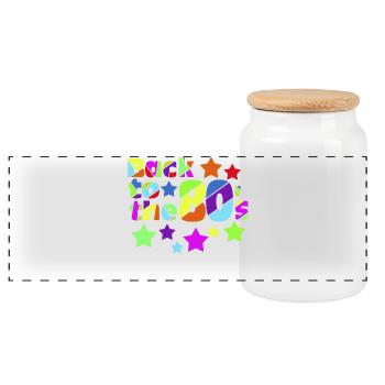 Retour aux Neon Stars des années 80 - Boîte à biscuits avec couvercle en bois - blanc - Devant