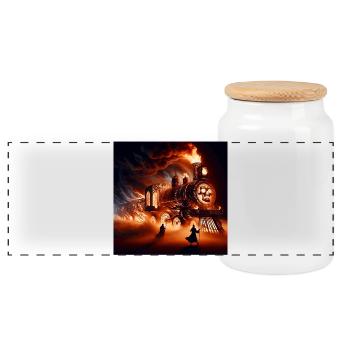 The Hell Train - Panoramic Cookie Jar with Wooden Lid - white - Front