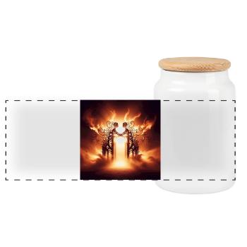 The of Paradise - Panoramic Cookie Jar with Wooden Lid - white - Front