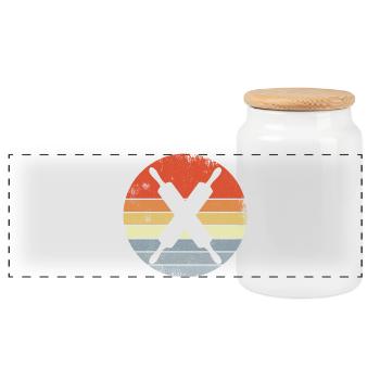 Rolling pin - Panoramic Cookie Jar with Wooden Lid - white - Front
