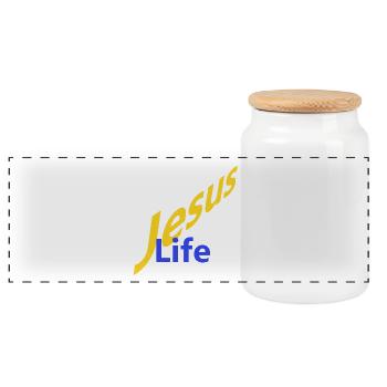 Jesus Life - Panorama Keksdose mit Holzdeckel - Weiß - Vorne
