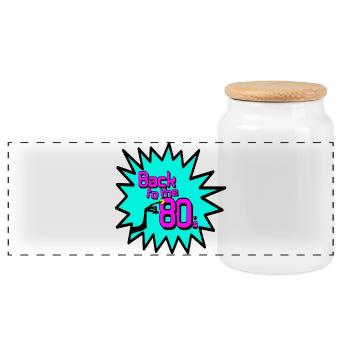 Chemise de fête à thème rétro amusant des années 80, années 80 (25) - Boîte à biscuits avec couvercle en bois - blanc - Devant