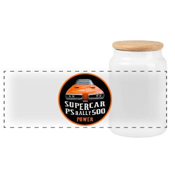 SUPERCAR - Panorama Keksdose mit Holzdeckel - Weiß - Vorne