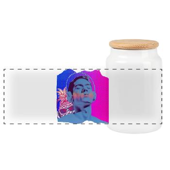 Musik Pop Art - Panorama Keksdose mit Holzdeckel - Weiß - Vorne