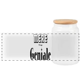 Mère Trop Géniale Maman - Boîte à biscuits avec couvercle en bois - blanc - Devant