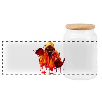 horreur fantôme sanglant - Boîte à biscuits avec couvercle en bois - blanc - Devant