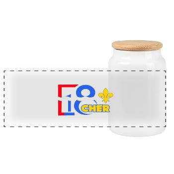 Cher - Boîte à biscuits avec couvercle en bois - blanc - Devant
