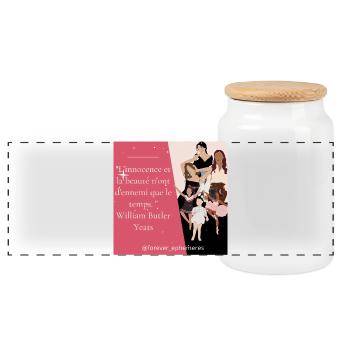 DE FILLE A FEMME - Boîte à biscuits avec couvercle en bois - blanc - Devant