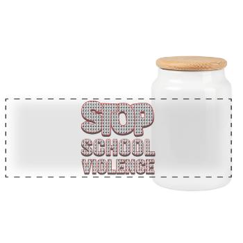 Expression of School Resistance - Panoramic Cookie Jar with Wooden Lid - white - Front
