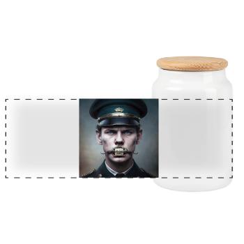 Conspiracy 04 - Shut Up - Panoramic Cookie Jar with Wooden Lid - white - Front