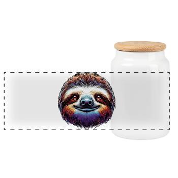Paresse - Boîte à biscuits avec couvercle en bois - blanc - Devant