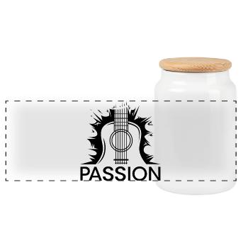 passion guitare musique passion guitariste icône - Boîte à biscuits avec couvercle en bois - blanc - Devant
