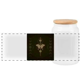 L’élégance du papillon. - Boîte à biscuits avec couvercle en bois - blanc - Devant
