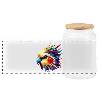 Calopsitte (16) - Boîte à biscuits avec couvercle en bois - blanc - Devant