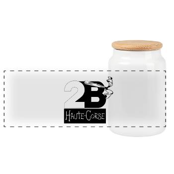 Haute Corse - Boîte à biscuits avec couvercle en bois - blanc - Devant