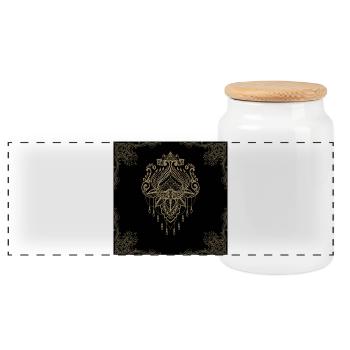 Une merveilleuse fleur de lotus doré en filigrane. - Boîte à biscuits avec couvercle en bois - blanc - Devant
