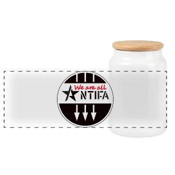Nous sommes tous ANTIFA - Boîte à biscuits avec couvercle en bois - blanc - Devant