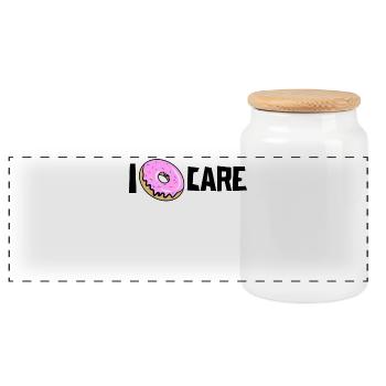 Anyway, funny statement donut doesn't matter to me - Panoramic Cookie Jar with Wooden Lid - white - Front